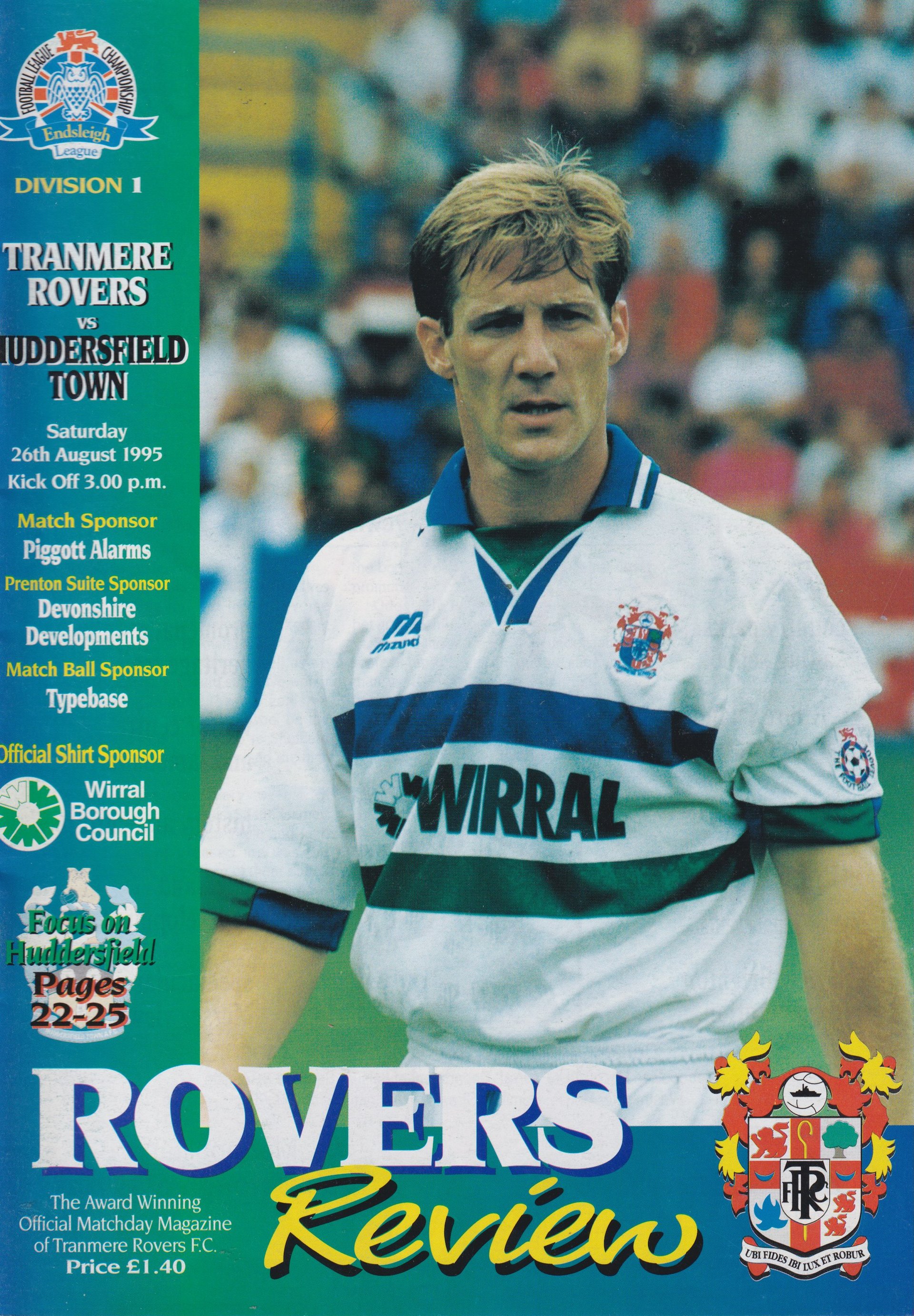 Tranmere Rovers v Huddersfield Town match programme